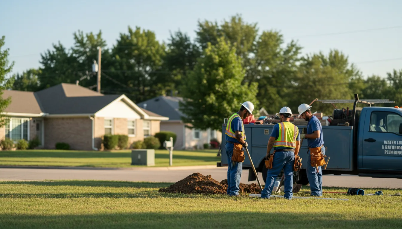 Residential water line and bathroom plumbing service in Seven Mile, OH